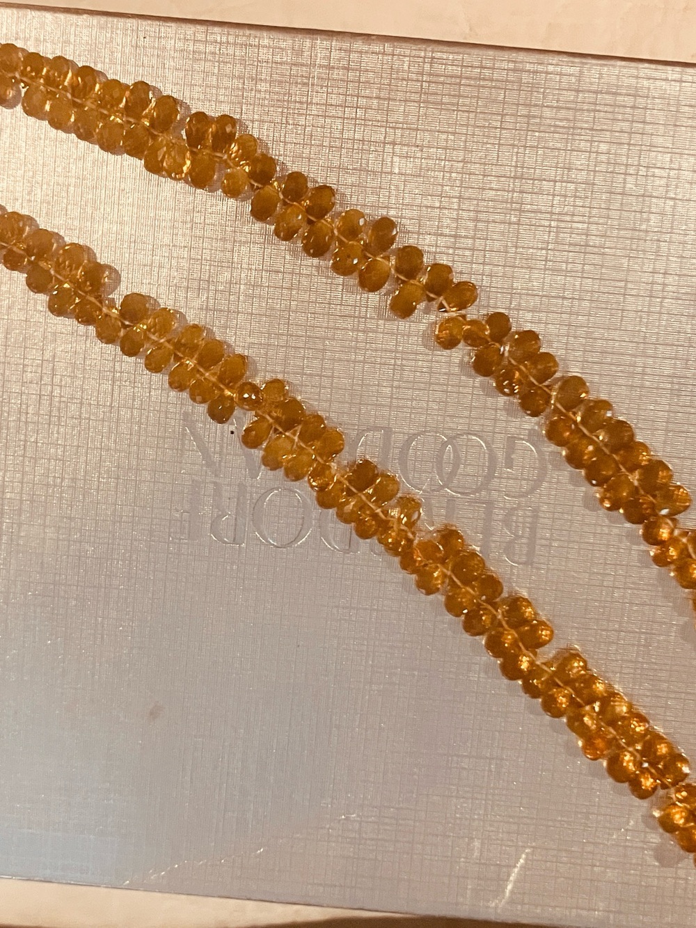 Women’s Amber Crystal Bead Necklace - Golden Amber